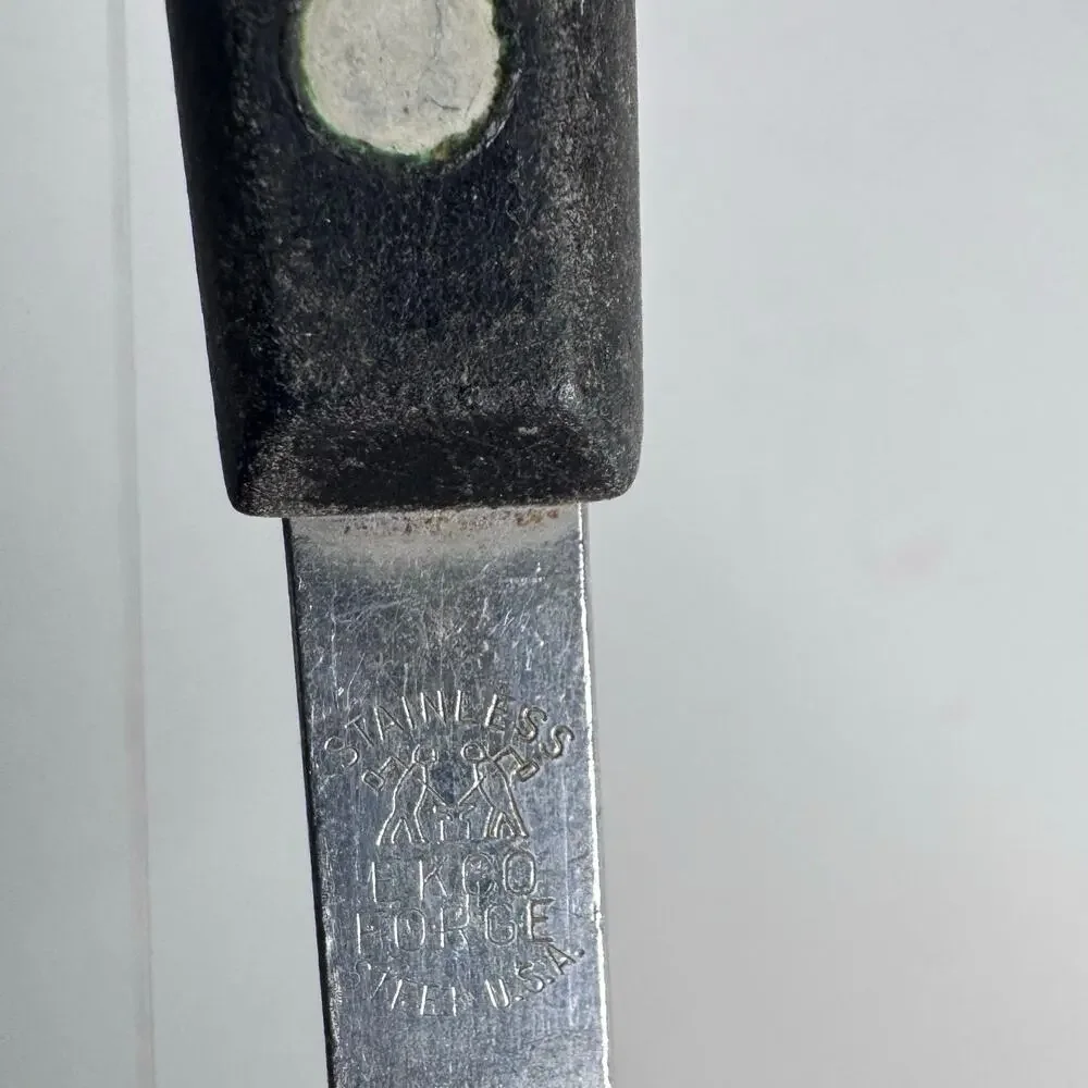 Vintage EKCO Forge Potato Masher with Black Handle, Stainless Steel, Made in USA